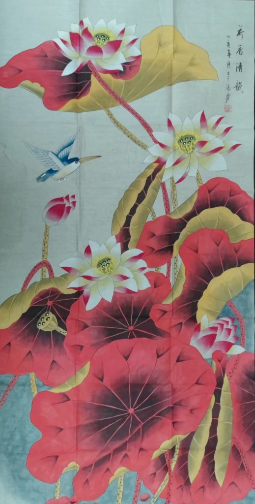图片[1]-张大千《荷香清韻》-嘉诚艺术