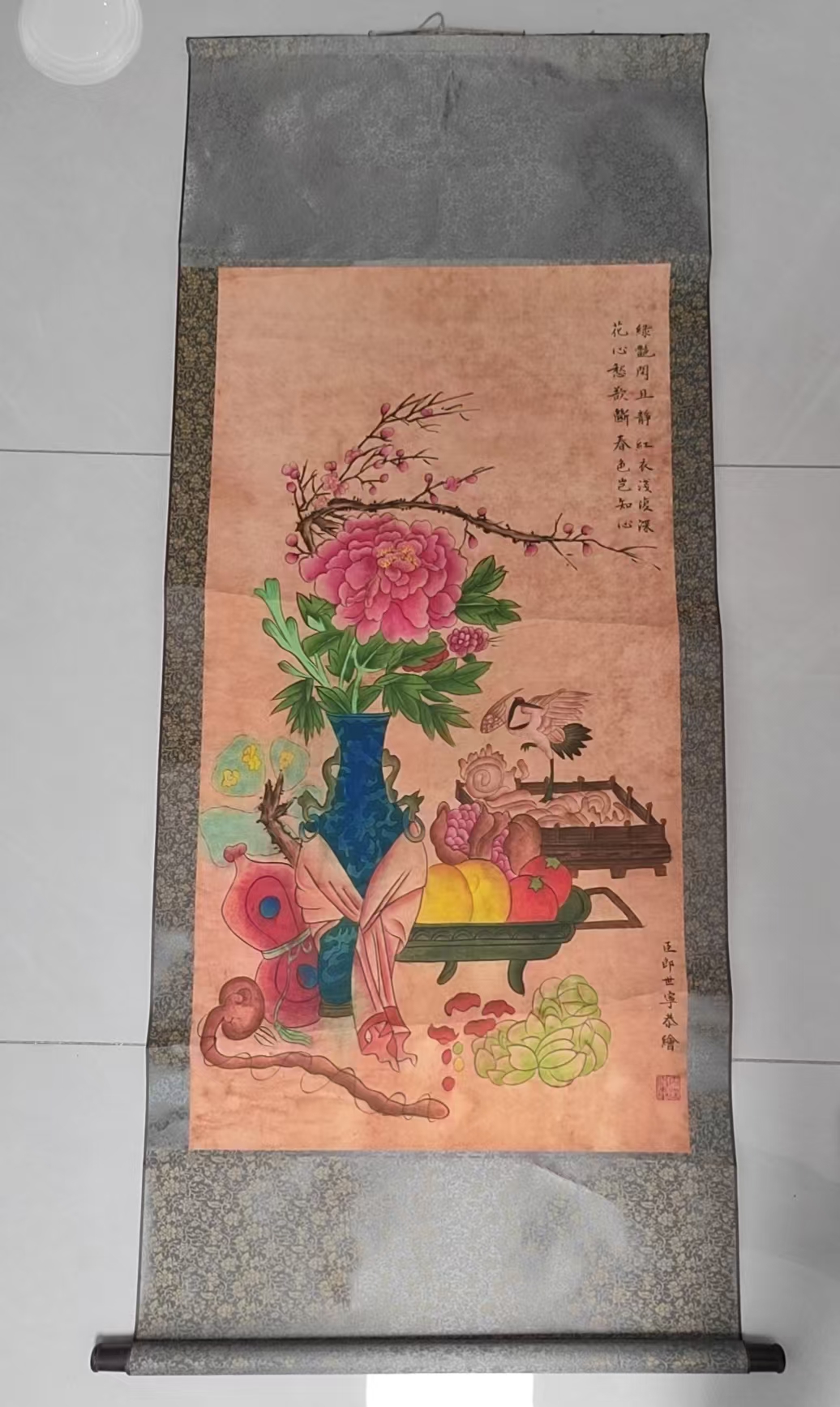 郎世宁《岁朝清供图》-嘉诚艺术