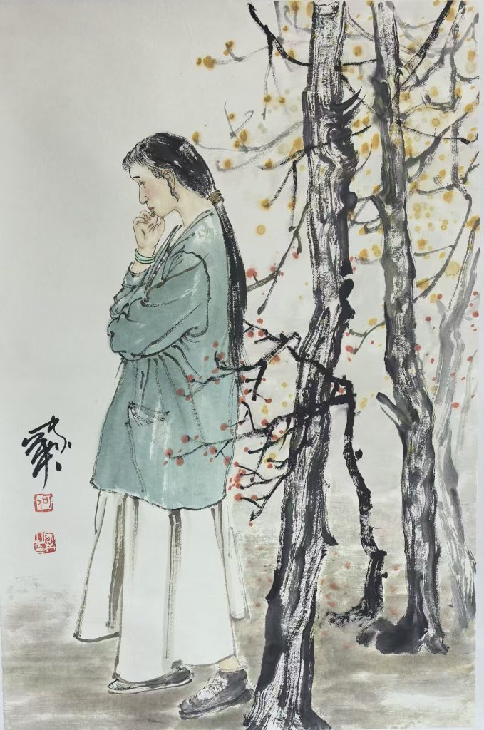 图片[1]-何家英《静思》人物图-嘉诚艺术
