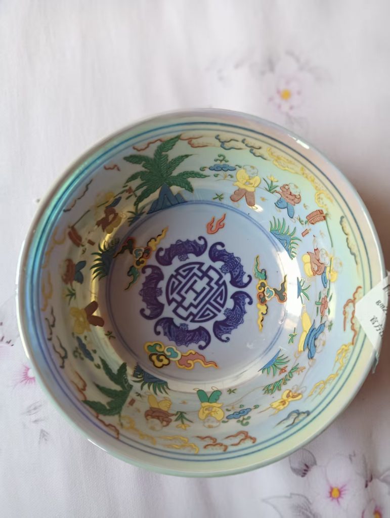 图片[1]-乾隆年制《彩光婴戏五福捧寿百寿纹碗》-嘉诚艺术