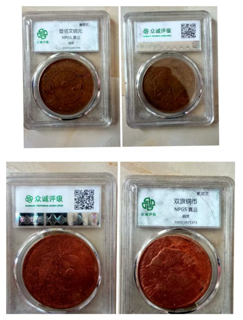 图片[1]-壹佰文铜元、双旗铜币-嘉诚艺术