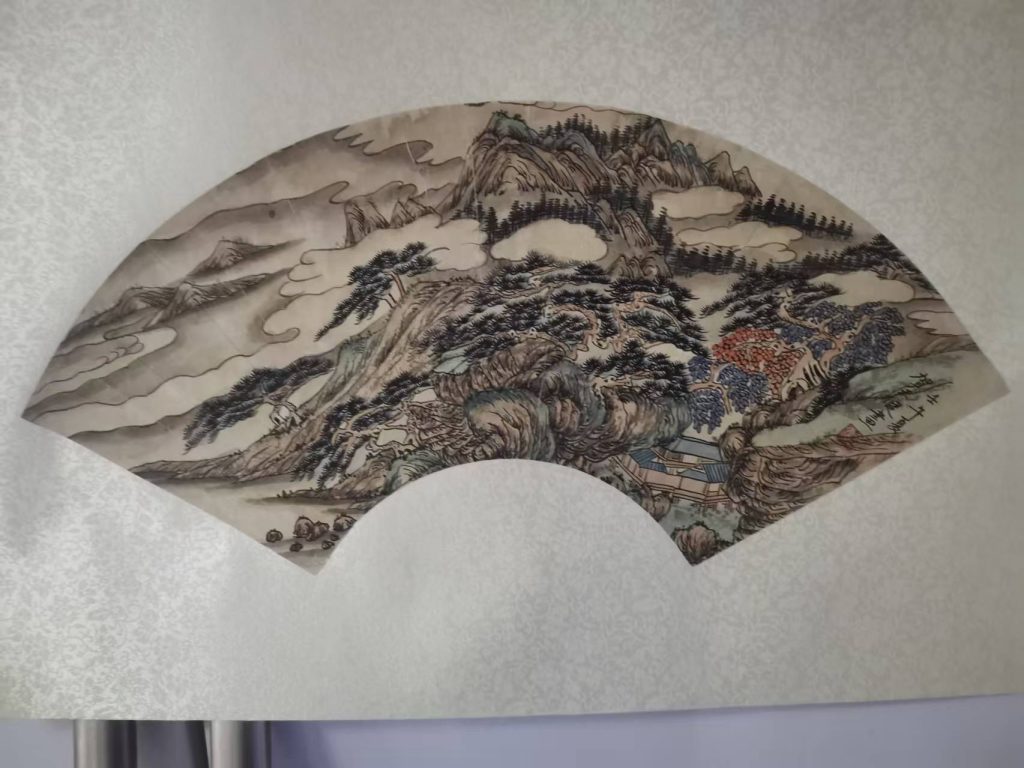 图片[1]-贺天健《松山烟雨》-嘉诚艺术