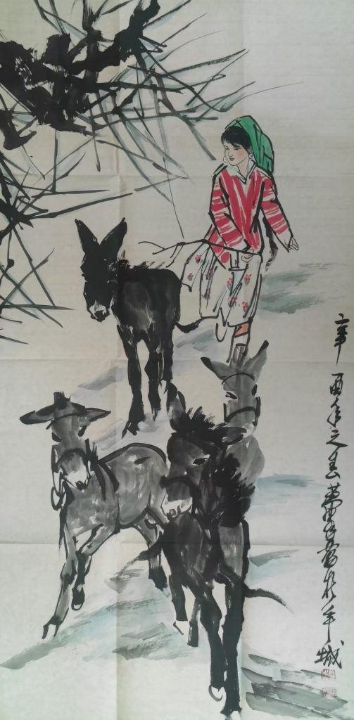 图片[1]-黄胄《赶驴图》-嘉诚艺术
