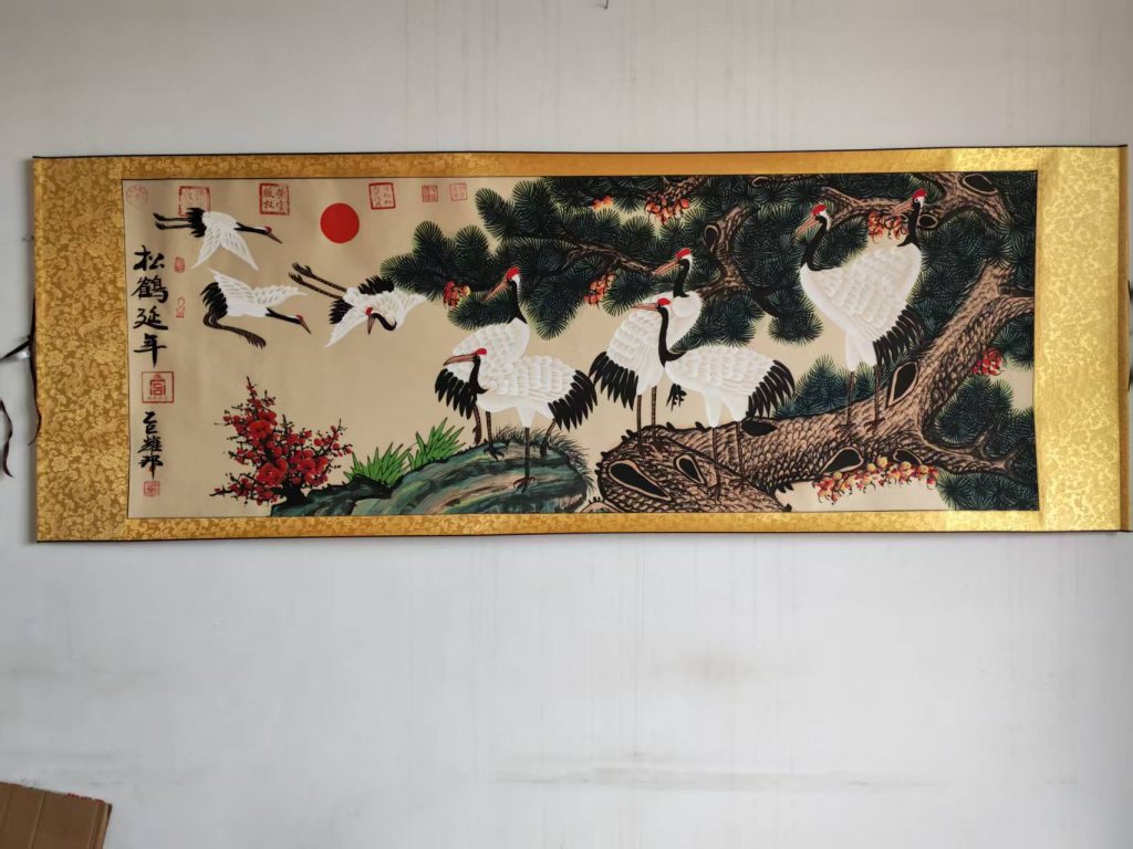 图片[1]-潘耀邦《松鹤延年》-嘉诚艺术