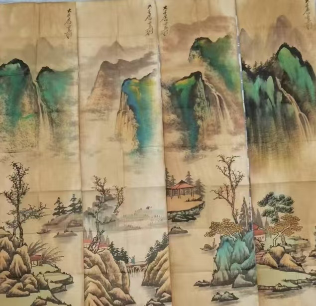 张大千《山水图》四条屏-嘉诚艺术