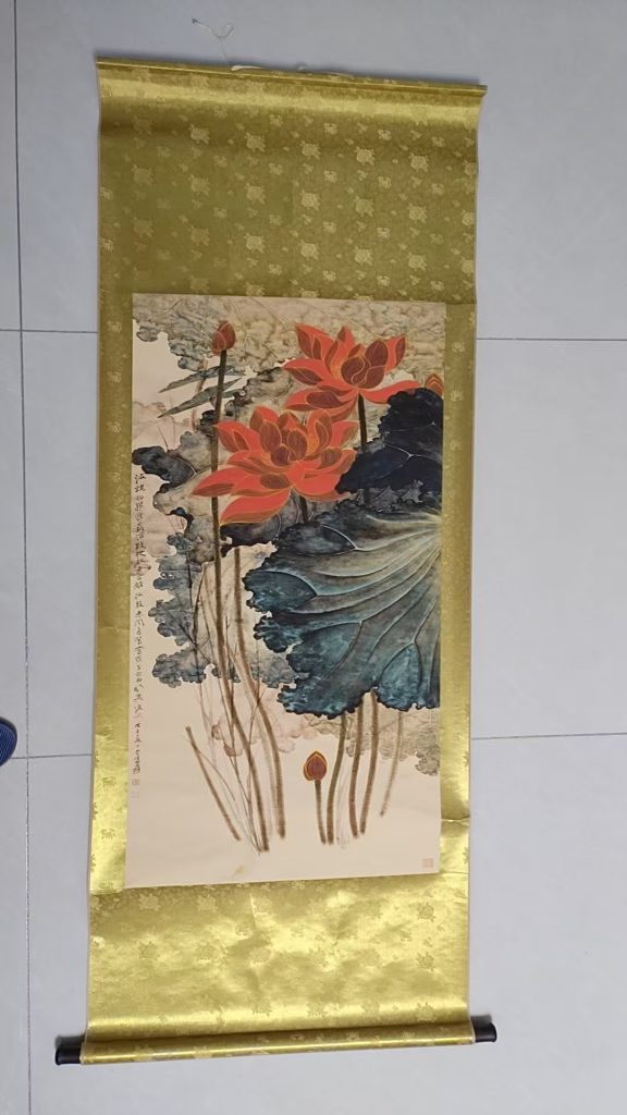 图片[1]-张大千《莲池姿容》-嘉诚艺术