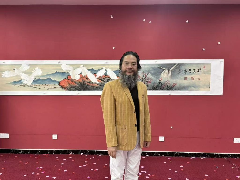 图片[1]-韦加斯（韦一）《群贤荟萃》十米长卷国画-嘉诚艺术