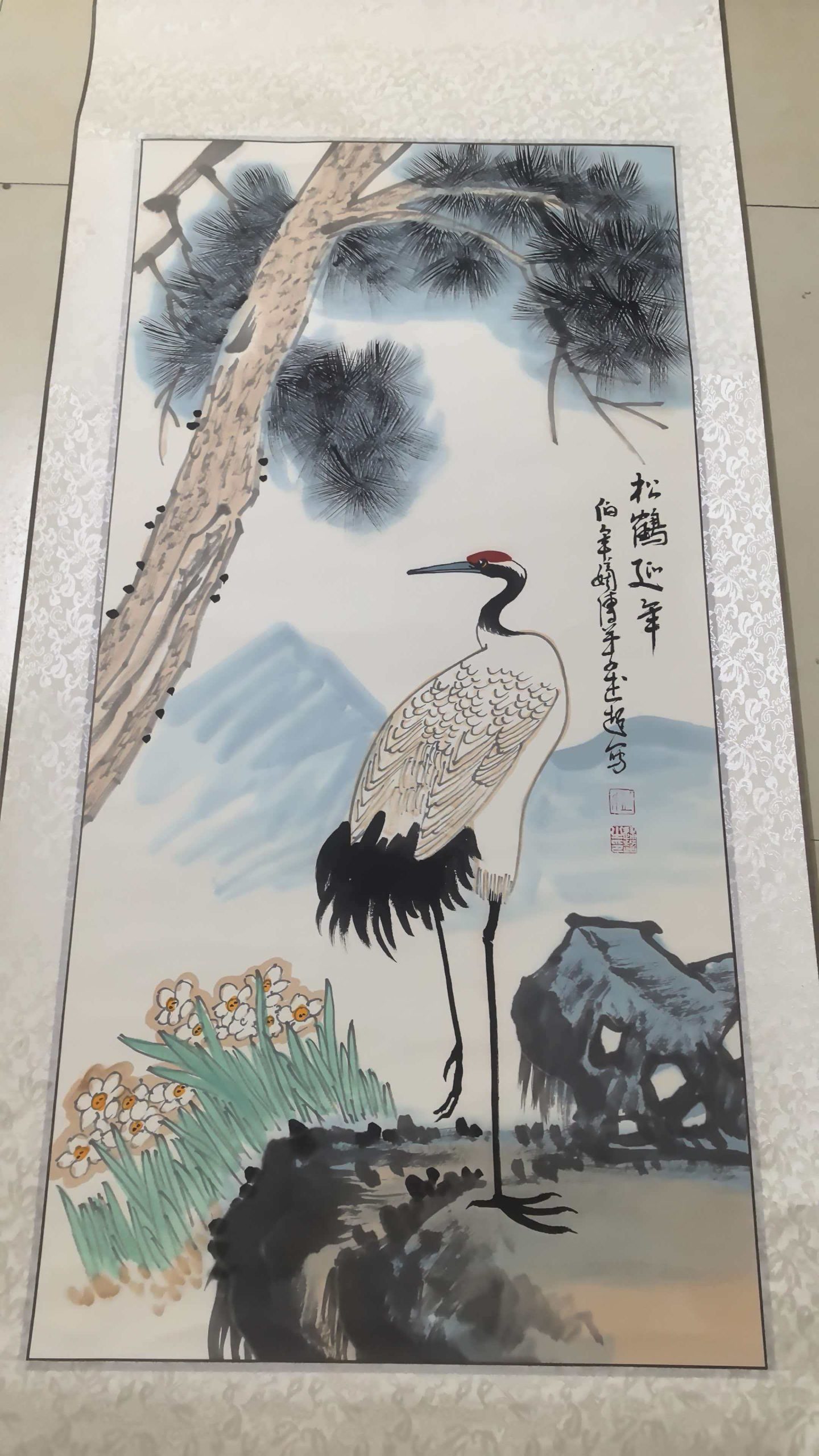 彭述超《松鹤延年》-嘉诚艺术
