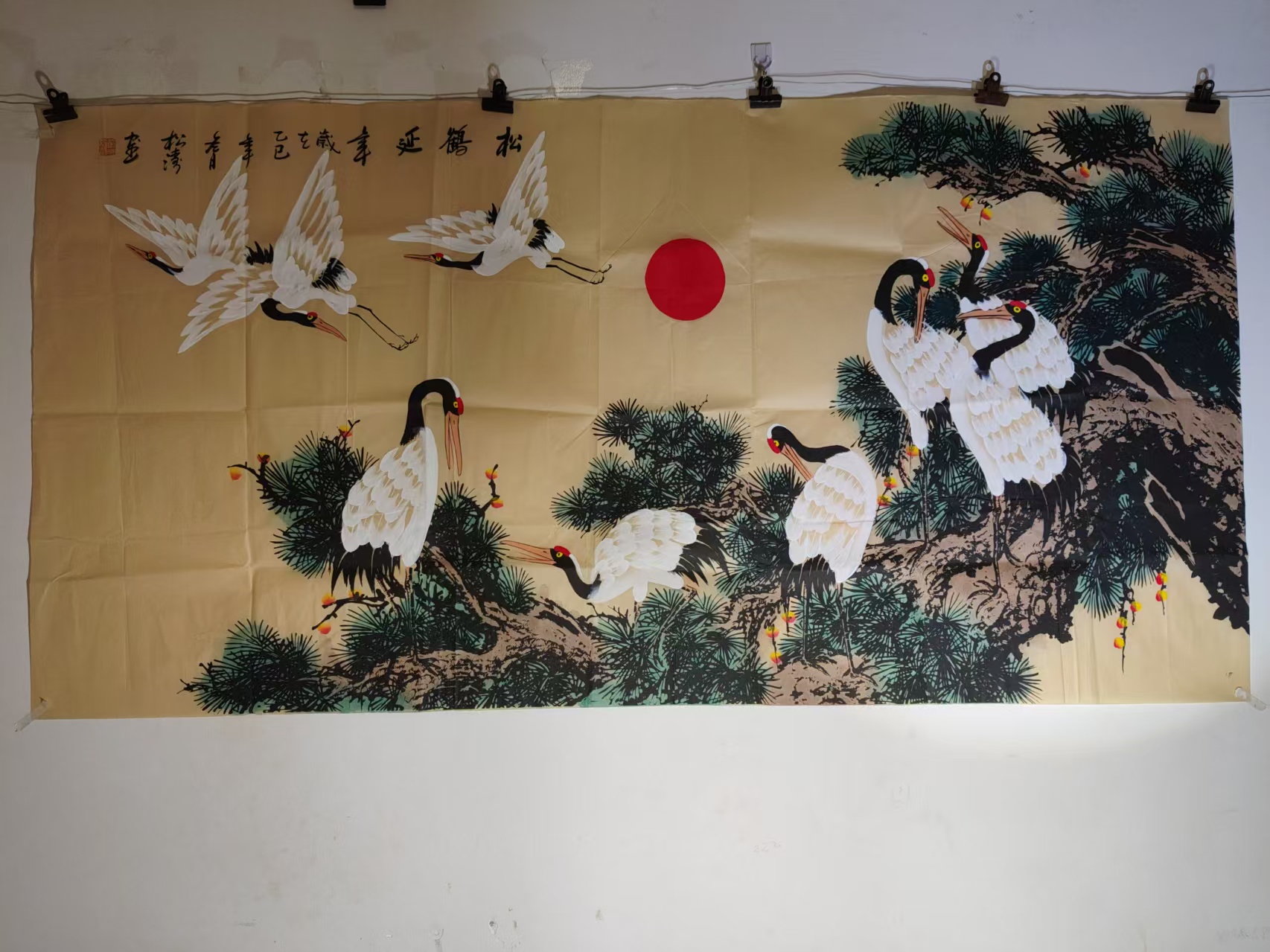 曾松涛《松鹤延年》-嘉诚艺术