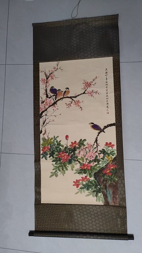 图片[1]-何香凝《花鸟图》-嘉诚艺术