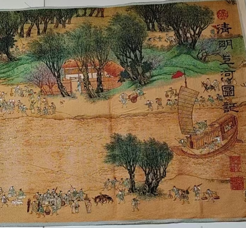 刺绣《清明上河图》-嘉诚艺术