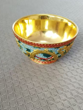 乾隆年制《鎏金珐琅彩龙纹碗》-嘉诚艺术