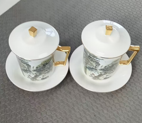 王锡良、王采《山水盖杯》*2-嘉诚艺术
