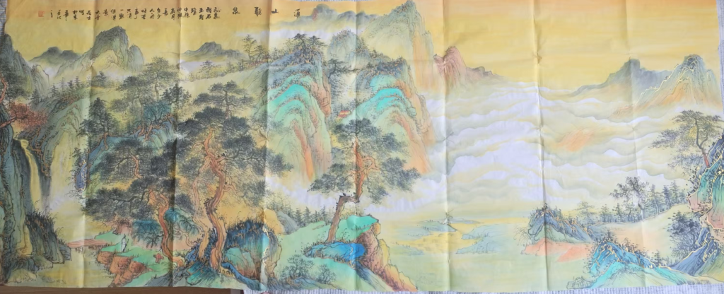 图片[1]-张大千《溪山听泉》-嘉诚艺术