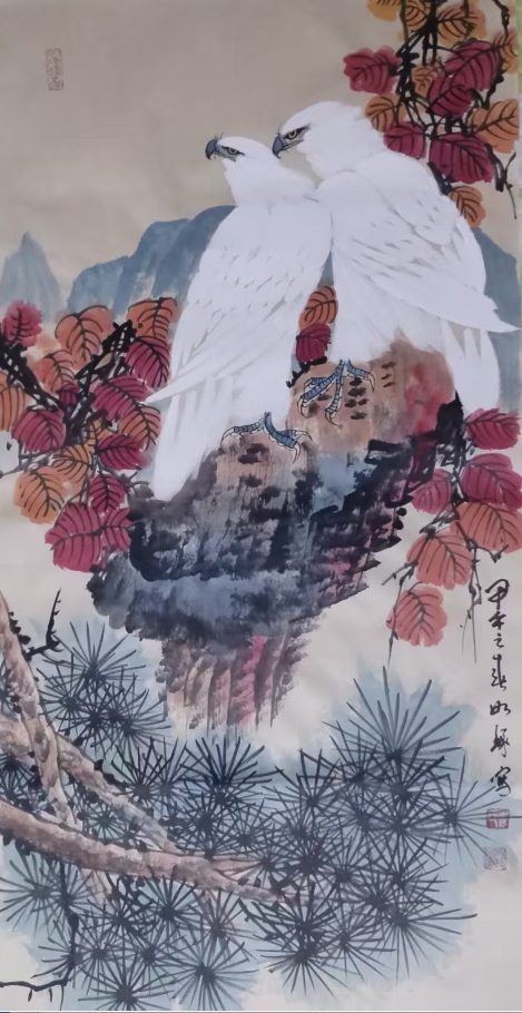 崔如琢《松鹰图》-嘉诚艺术