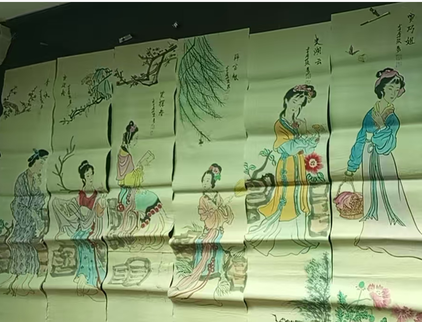 张大千《十二钗》十二条屏