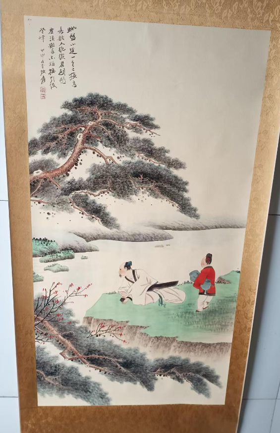 张大千《抚琴观川》-嘉诚艺术