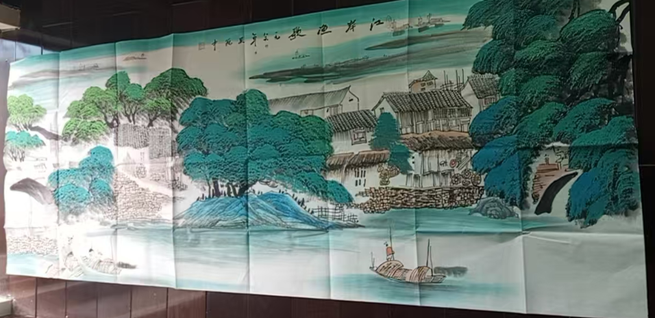 吴冠中《江岸渔歌》-嘉诚艺术