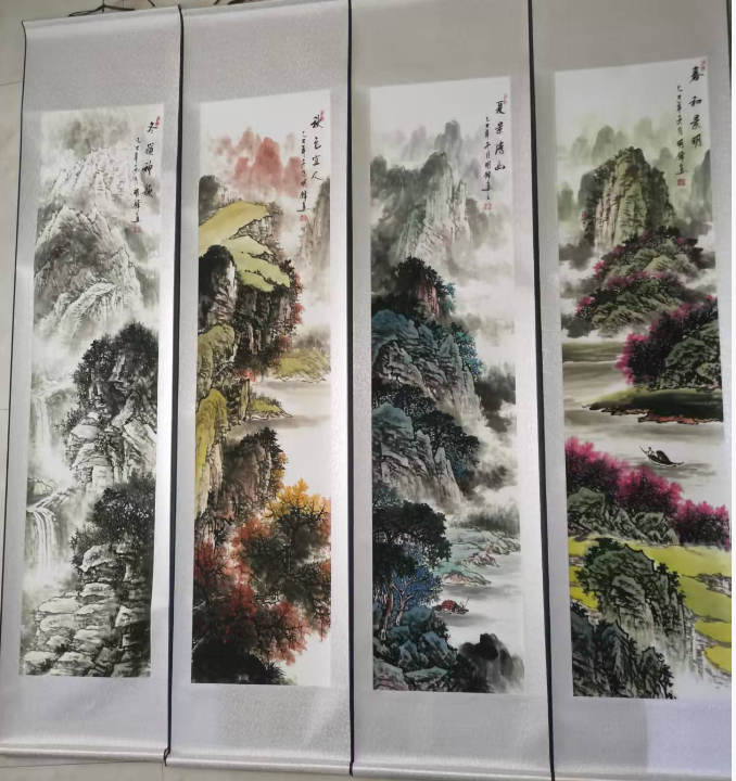 李明锋《春夏秋冬》四条屏-嘉诚艺术