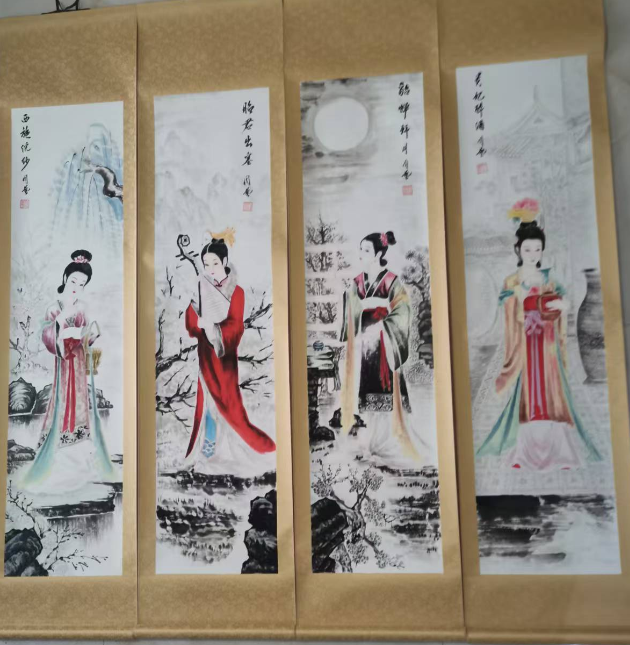 周艺《四大美女》四条屏-嘉诚艺术