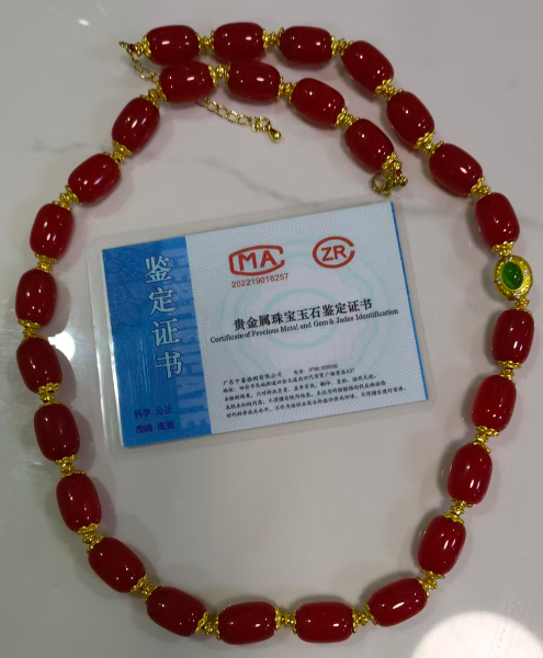红玛瑙《桶珠项链》-嘉诚艺术
