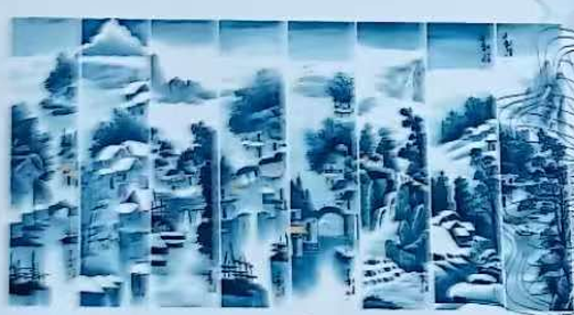 吴冠中《江南水乡》八条屏-嘉诚艺术