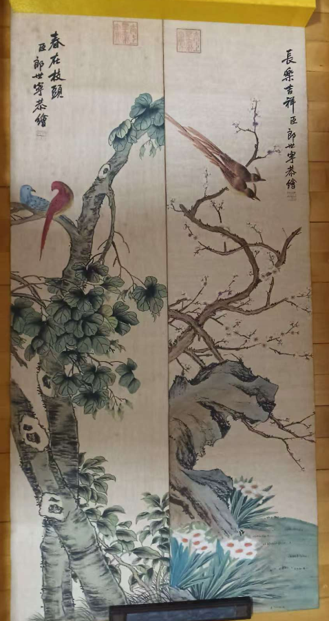 图片[2]-郎世宁《花鸟图》十二条屏-嘉诚艺术
