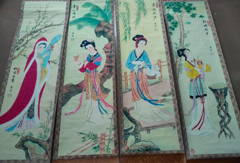 唐寅《四大美女》四条屏-嘉诚艺术