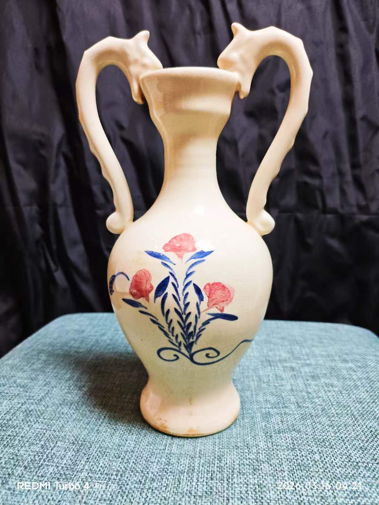 大唐贞观御用《青花釉里红双龙耳瓶》-嘉诚艺术