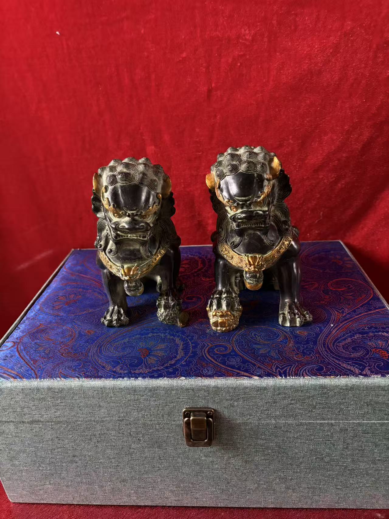 铜鎏金北京狮（宫门狮）摆件-嘉诚艺术