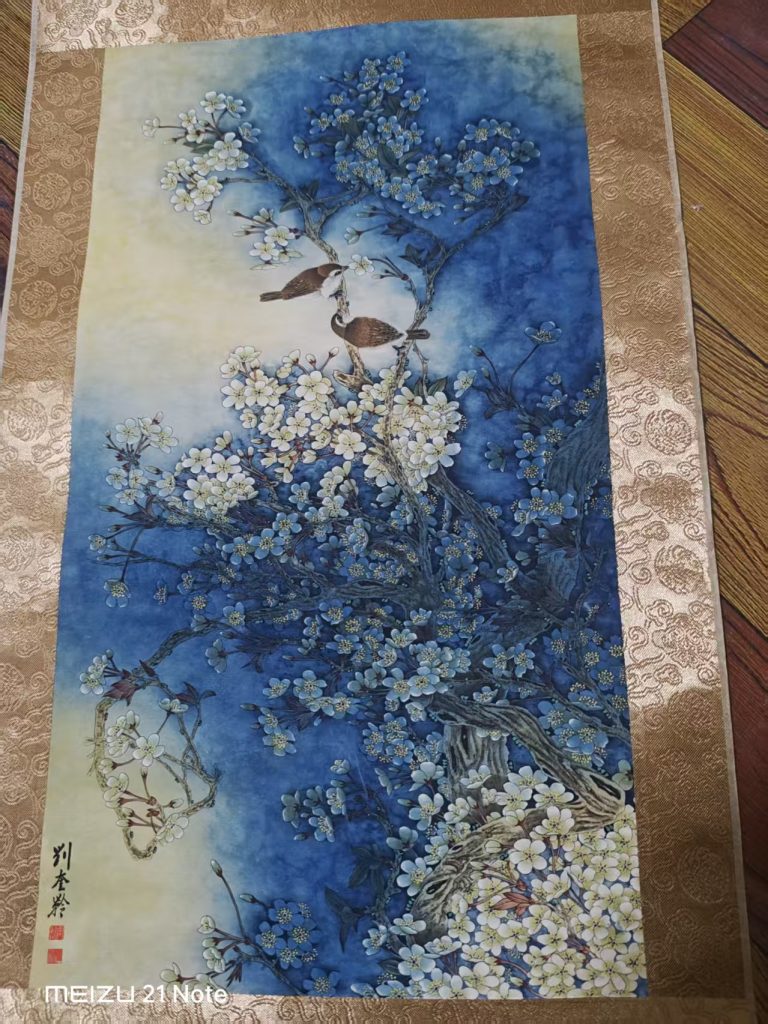 图片[1]-刘奎龄《花鸟迎春图》-嘉诚艺术