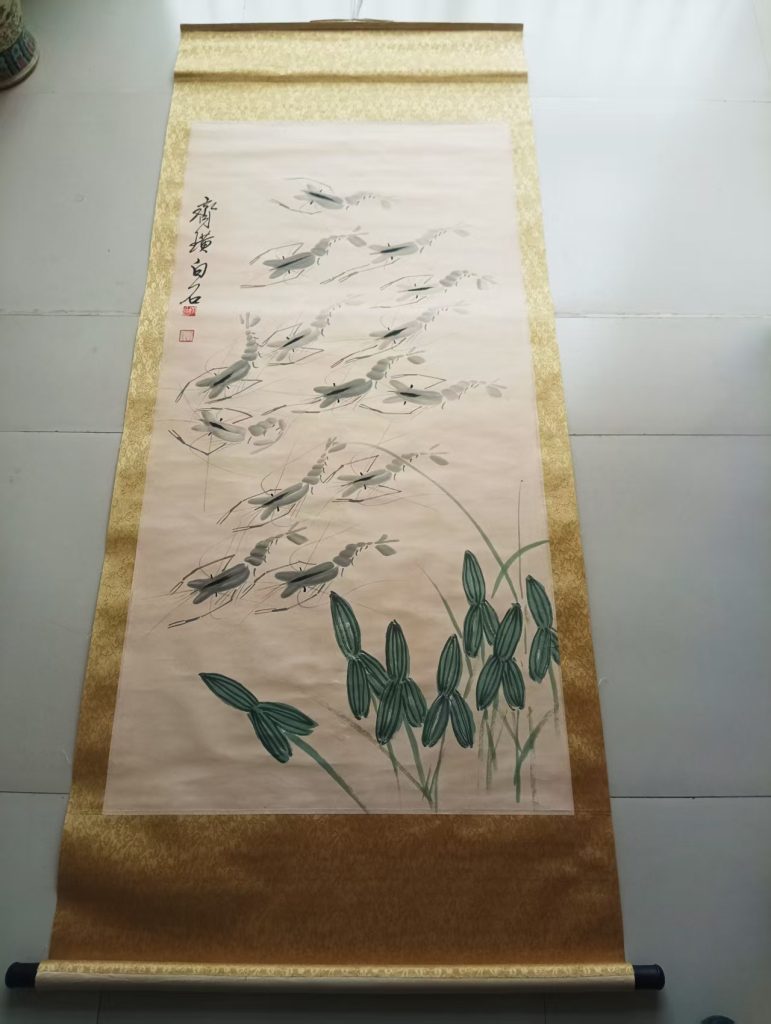 图片[1]-齐白石《荷香虾趣图》-嘉诚艺术