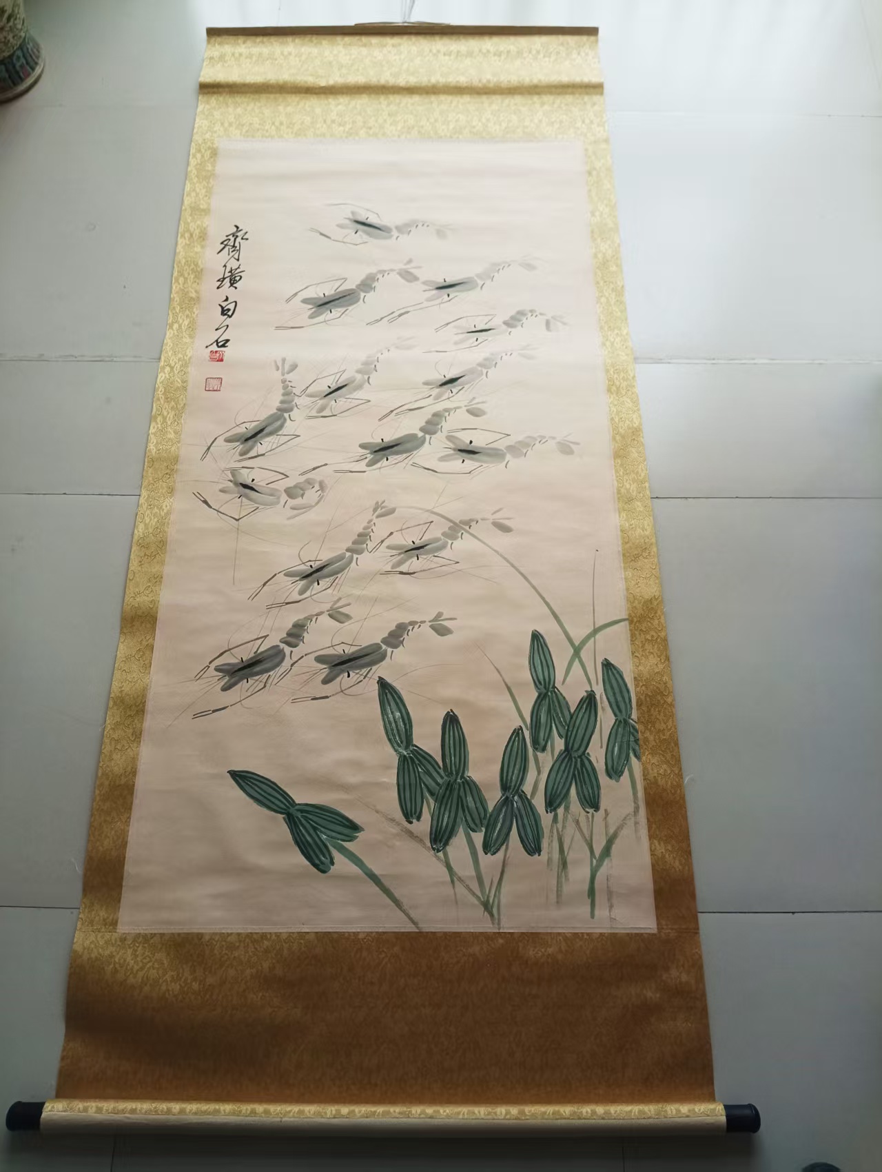 齐白石《荷香虾趣图》-嘉诚艺术