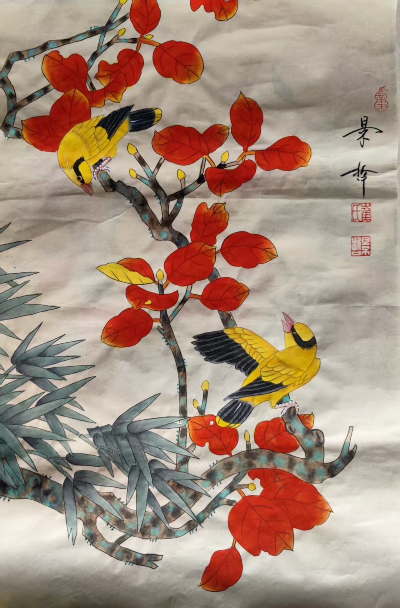 崔景哲《花鸟图》-嘉诚艺术