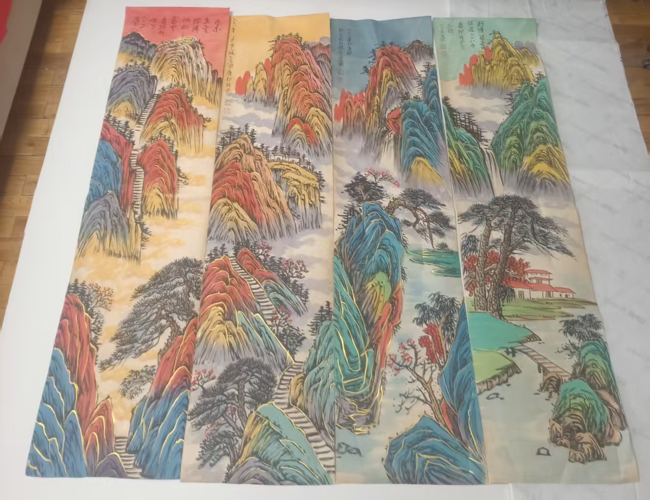 张大千《山水图》八条屏
