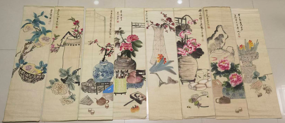 齐白石《花鸟图》八条屏-嘉诚艺术