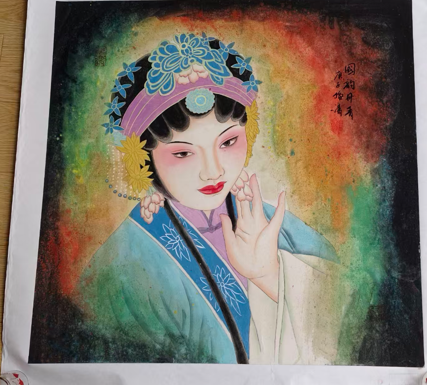 唐梅清《京剧人物图》-嘉诚艺术