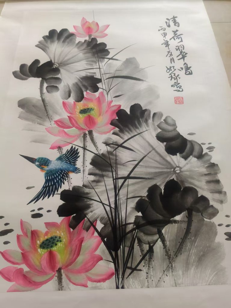 图片[1]-崔如琢《清荷翠鸣》-嘉诚艺术