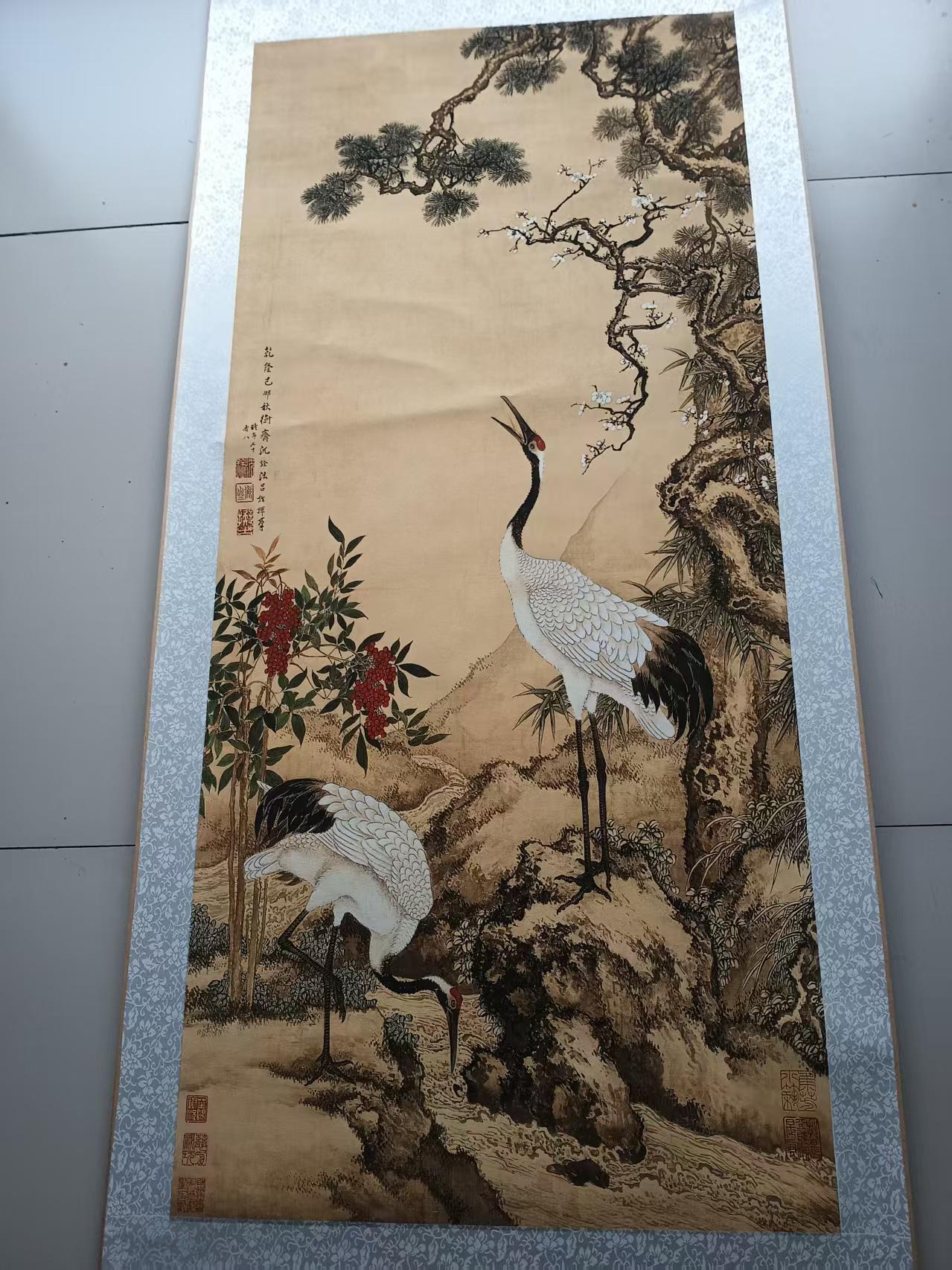 沈铨《松梅双鹤》-嘉诚艺术