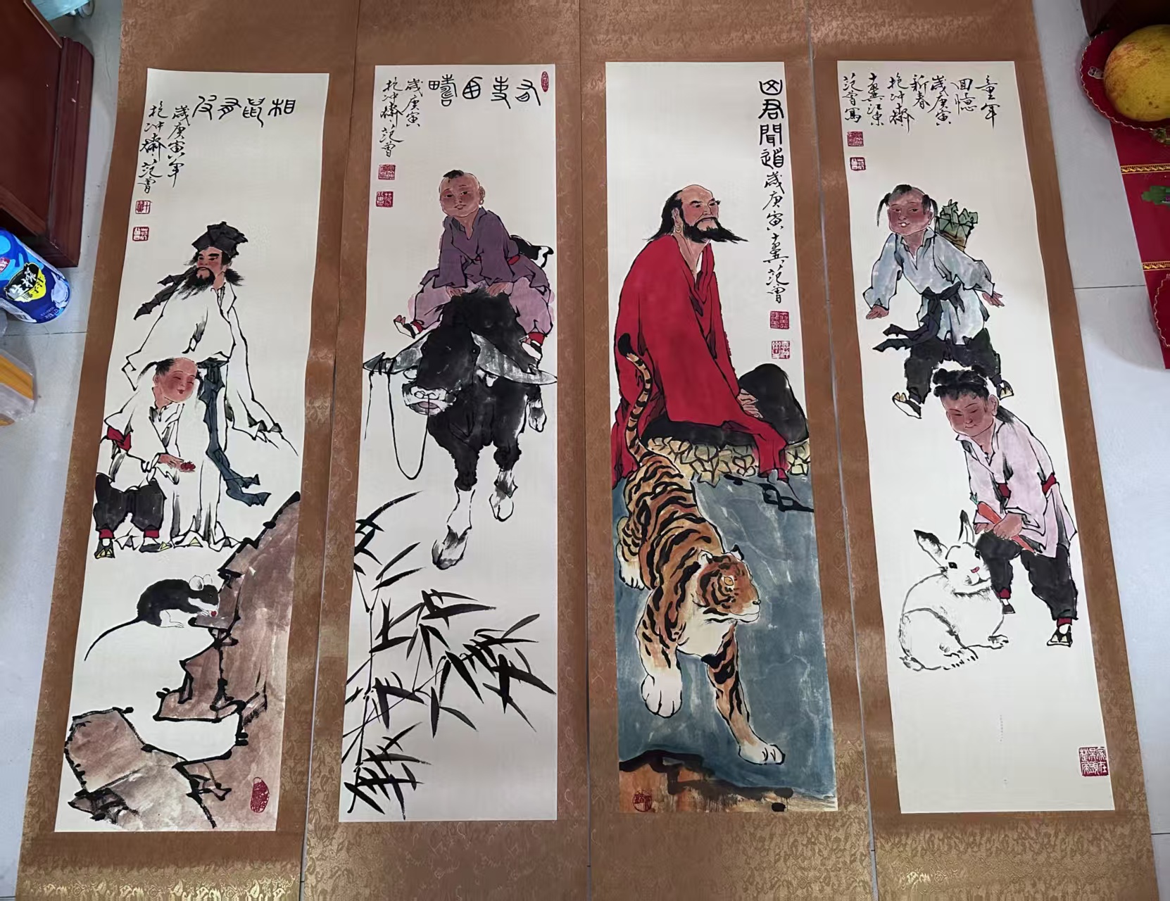 范曾《人物图》四条屏-嘉诚艺术
