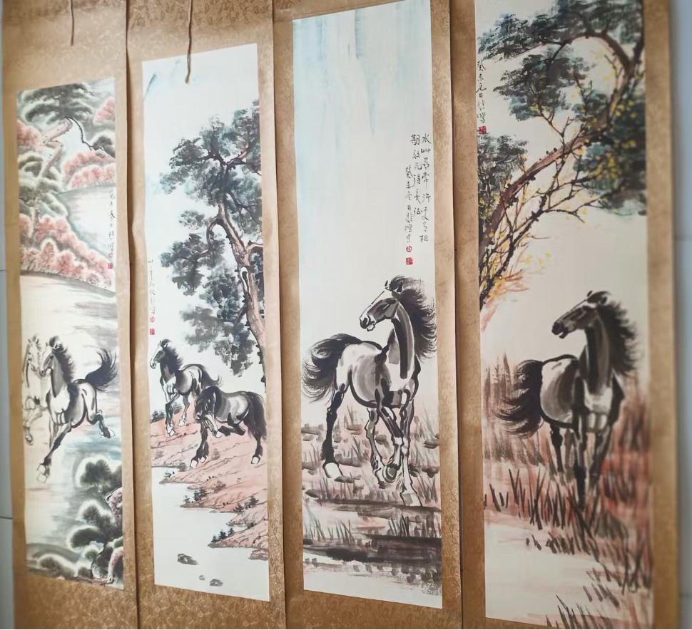 徐悲鸿《奔马欲出》四条屏-嘉诚艺术