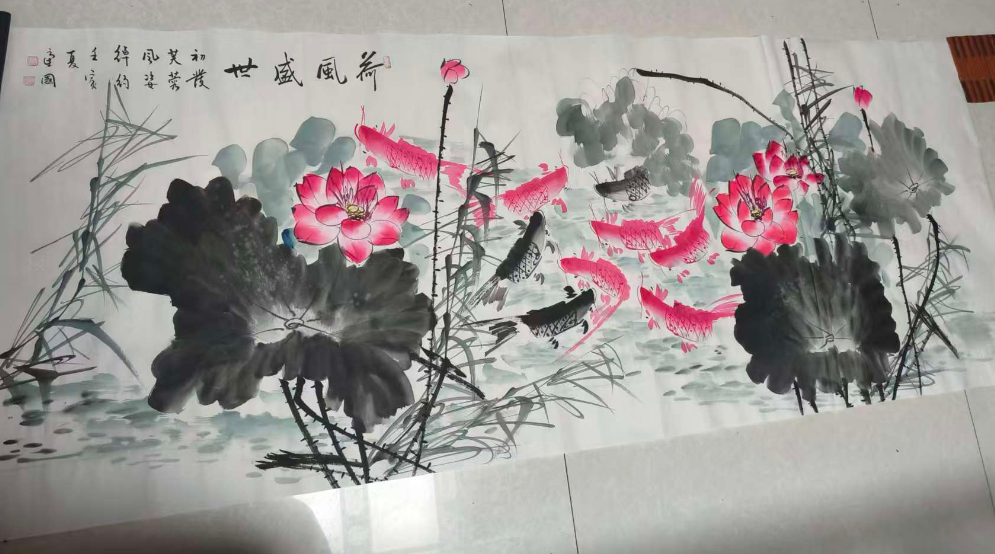 袁虑国《荷风盛世》-嘉诚艺术