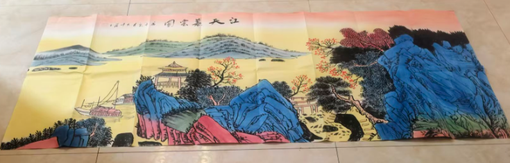 张大千《江天暮云图》-嘉诚艺术